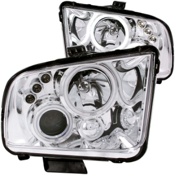 Picture of ANZO 2005-2009 Ford Mustang Projector Headlights w- Halo Chrome