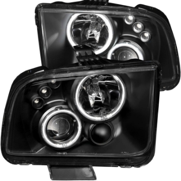 Picture of ANZO 2005-2009 Ford Mustang Projector Headlights w- Halo Black