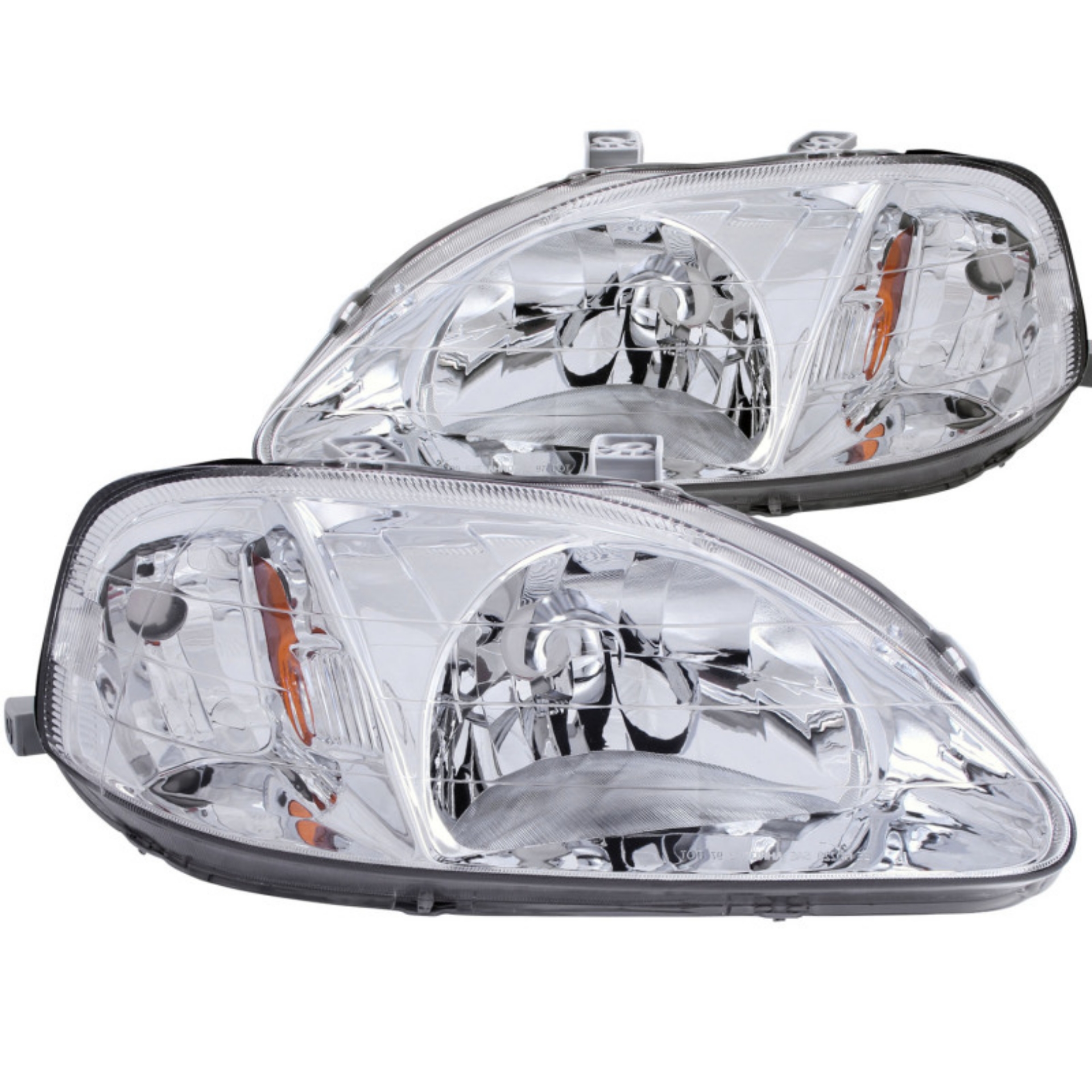 Picture of ANZO 1999-2000 Honda Civic Crystal Headlights Chrome