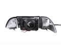 Picture of ANZO 1987-1993 Ford Mustang Crystal Headlights Black w- Corner Lights 3pc