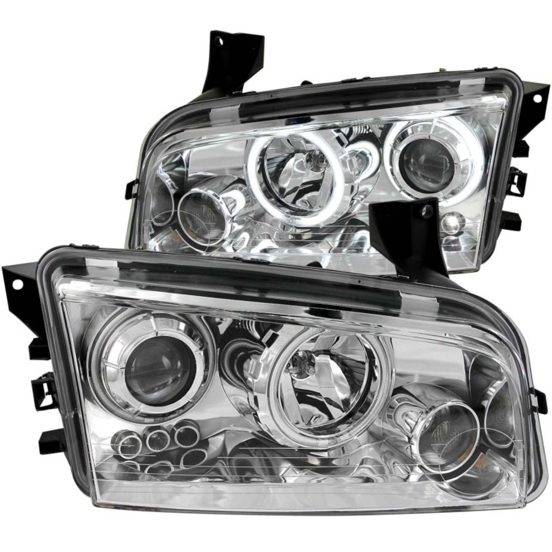 Picture of ANZO 2006-2010 Dodge Charger Projector Headlights w- Halo Chrome CCFL