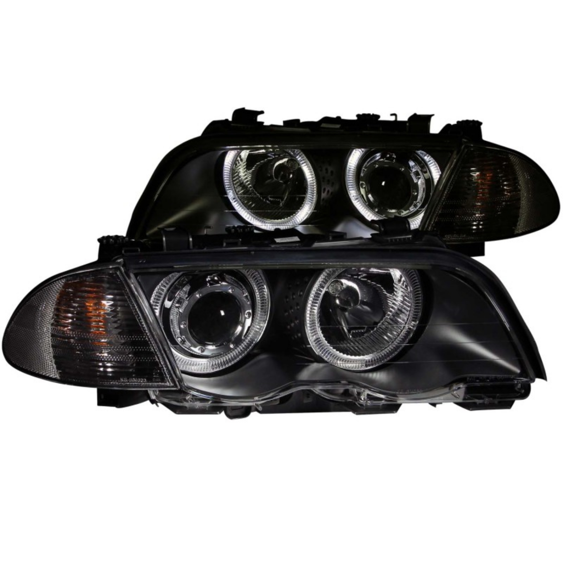 Picture of ANZO 1999-2001 BMW 3 Series E46 Projector Headlights w- Halo Black CCFL