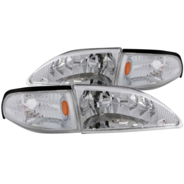 Picture of ANZO 1994-1998 Ford Mustang Crystal Headlights Chrome