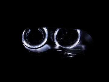 Picture of ANZO 2000-2003 BMW 3 Series E46 Projector Headlights w- Halo Black