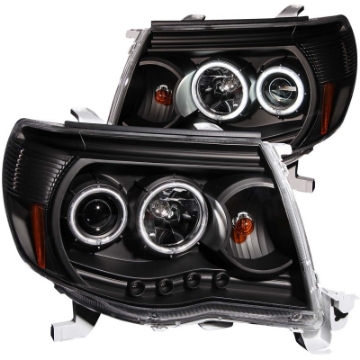 Picture of ANZO 2005-2011 Toyota Tacoma Projector Headlights w- Halo Black