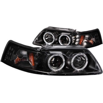 Picture of ANZO 1999-2004 Ford Mustang Projector Headlights Black G2 Dual Projector