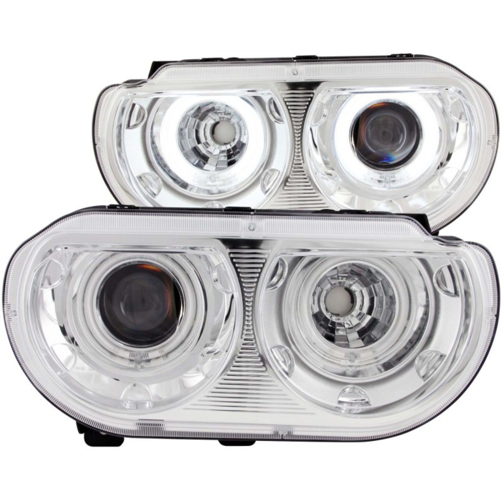 Picture of ANZO 2008-2014 Dodge Challenger Projector Headlights w- Halo Chrome CCFL