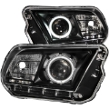 Picture of ANZO 2010-2014 Ford Mustang Projector Headlights w- Halo Black CCFL