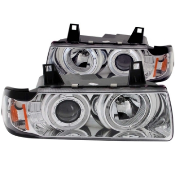 Picture of ANZO 1992-1998 BMW 3 Series E36 Projector Headlights w- Halo Chrome G2 1 pc