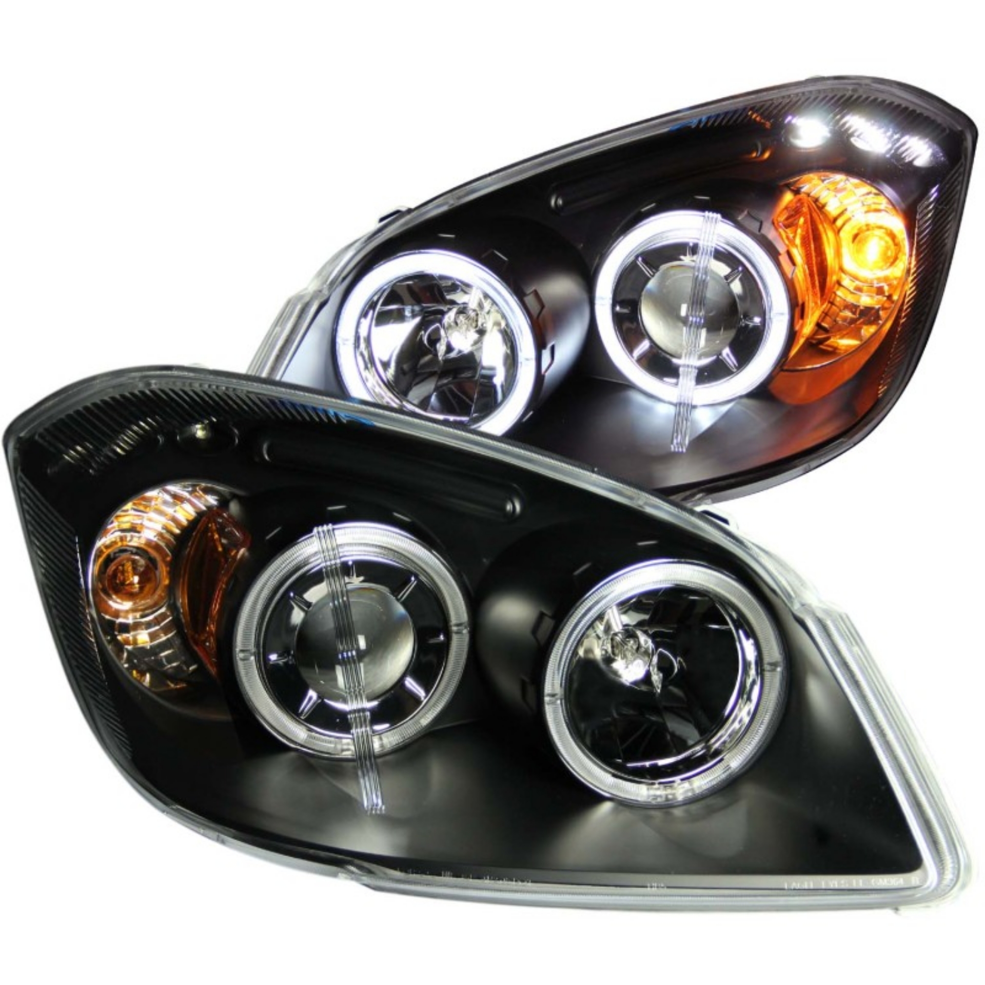 Picture of ANZO 2005-2010 Chevrolet Cobalt Projector Headlights w- Halo Black w- LED