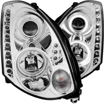Picture of ANZO 2003-2007 Infiniti G35 Projector Headlights w- Halo Chrome CCFL HID Compatible