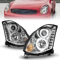 Picture of ANZO 2003-2007 Infiniti G35 Projector Headlights w- Halo Chrome CCFL HID Compatible