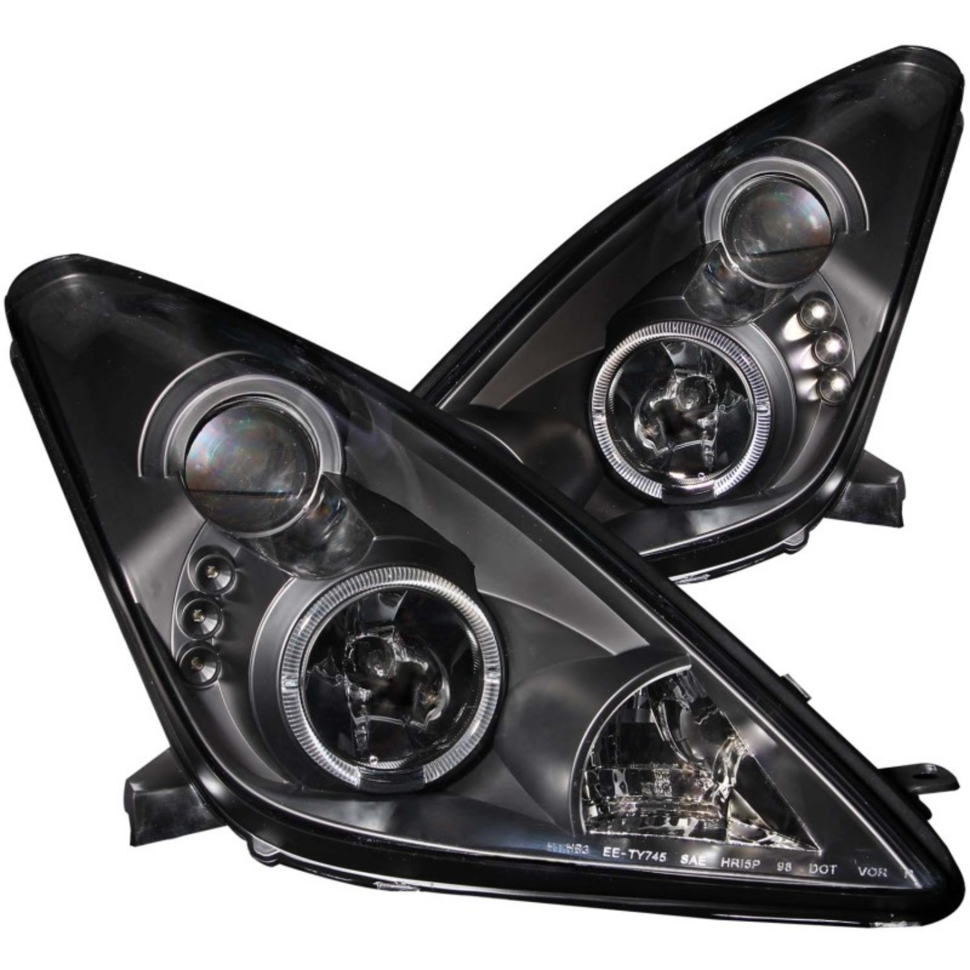 Picture of ANZO 2000-2005 Toyota Celica Projector Headlights w- Halo Black