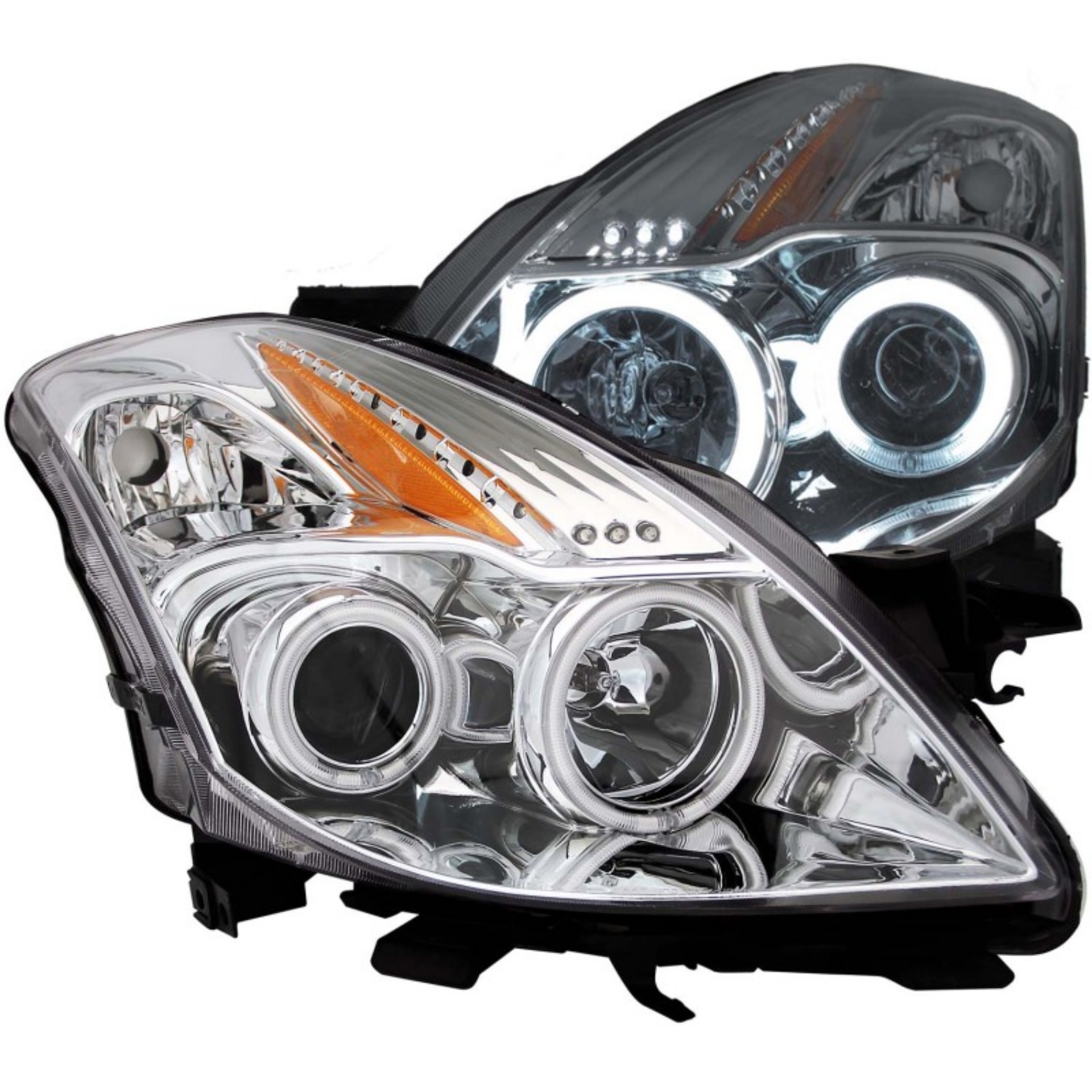 Picture of ANZO 2008-2009 Nissan Altima 2 Door ONLY Projector Headlights w- Halo Chrome CCFL