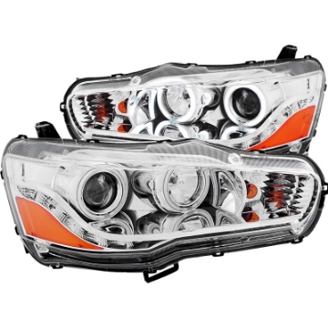 Picture of ANZO 2008-2015 Mitsubishi Lancer Projector Headlights w- Halo Chrome CCFL