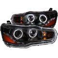 Picture of ANZO 2008-2015 Mitsubishi Lancer Projector Headlights w- Halo Black CCFL