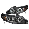 Picture of ANZO 2006-2011 Honda Civic Projector Headlights w- Halo Black CCFL