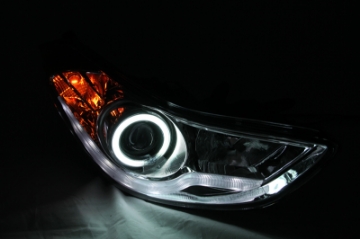 Picture of ANZO 2011-2014 Hyundai Elantra Projector Headlights w- Halo Chrome CCFL