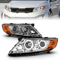 Picture of ANZO 2011-2013 Kia Optima Projector Headlights w- Halo Chrome CCFL