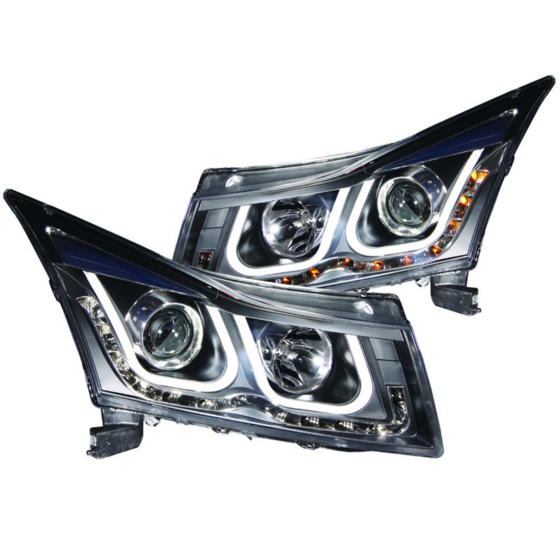 Picture of ANZO 2011-2015 Chevrolet Cruze Projector Headlights w- U-Bar Black
