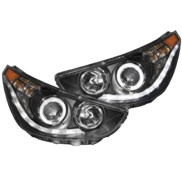 Picture of ANZO 2012-2013 Hyundai Accent Projector Headlights w- Halo Black CCFL