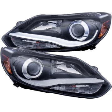Picture of ANZO 2012-2014 Ford Focus Projector Headlights w- Plank Style Design Black