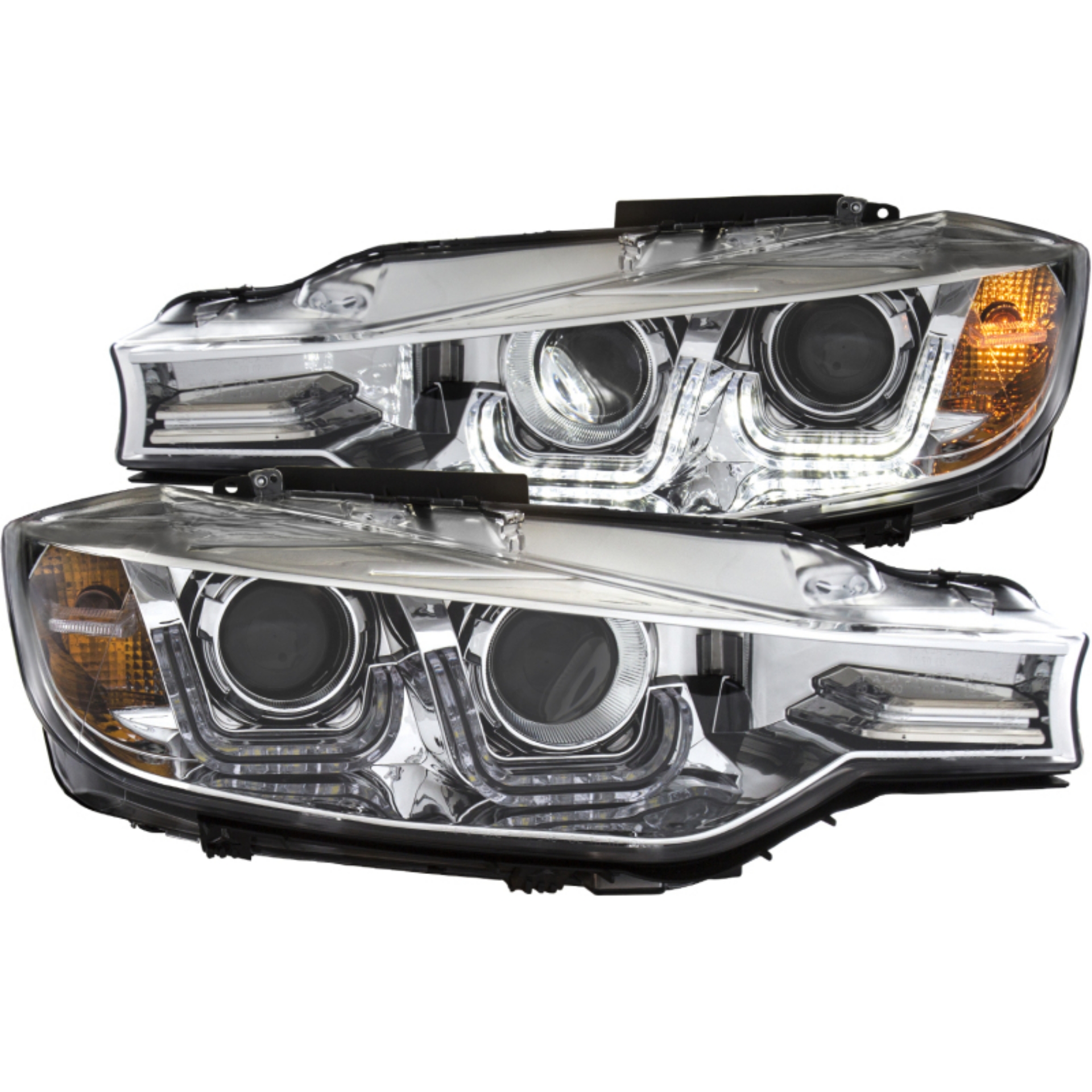 Picture of ANZO 2012-2015 BMW 3 Series Projector Headlights w- U-Bar Chrome