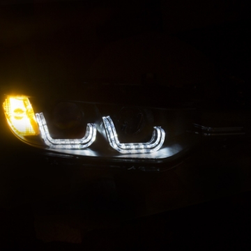 Picture of ANZO 2012-2015 BMW 3 Series Projector Headlights w- U-Bar Black HID Compatible