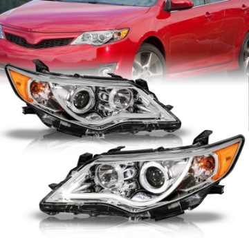 Picture of ANZO 2012-2013 Toyota Camry Projector Headlights w- Halo Chrome
