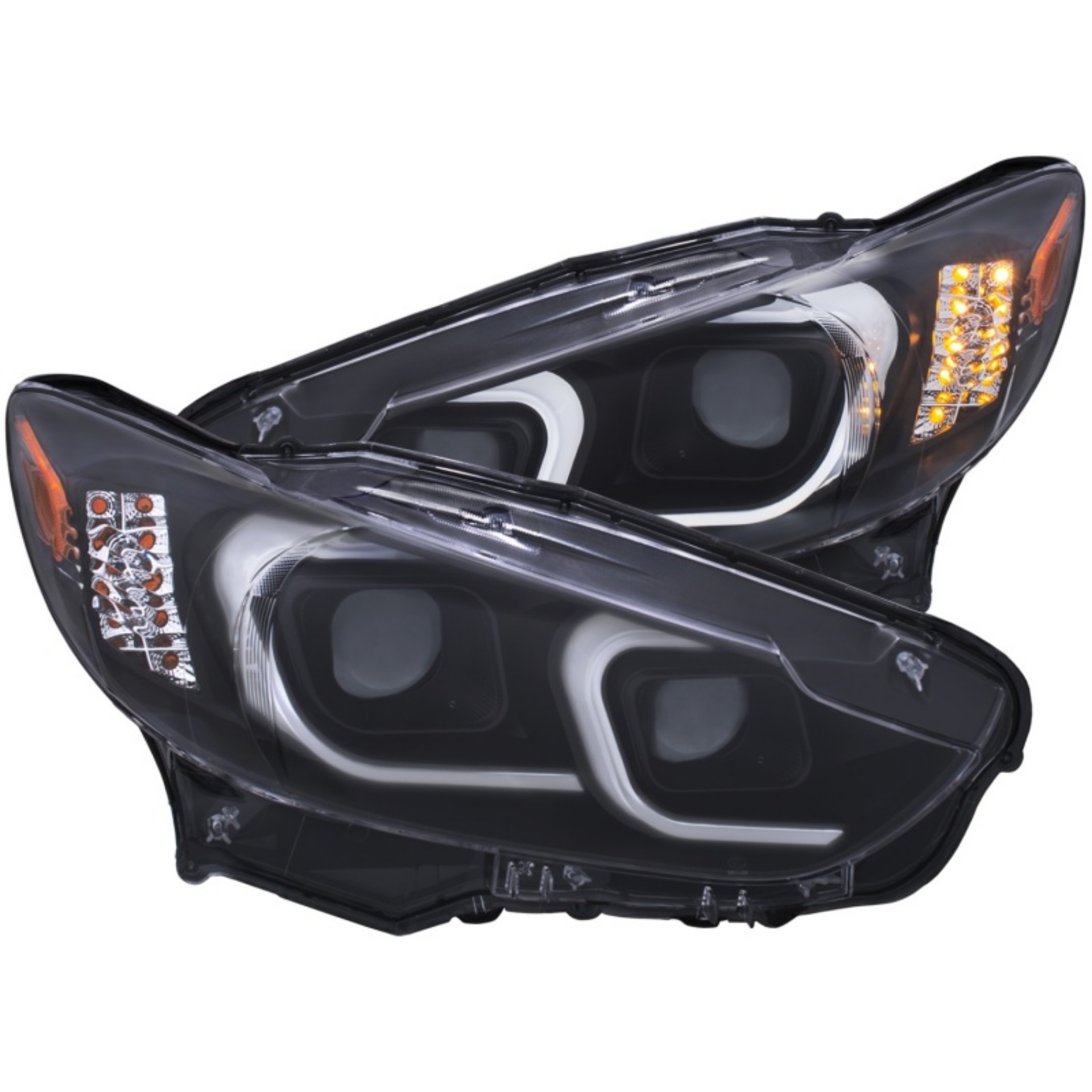 Picture of ANZO 2014-2015 Mazda 6 Projector Headlights w- Plank Style Design Black