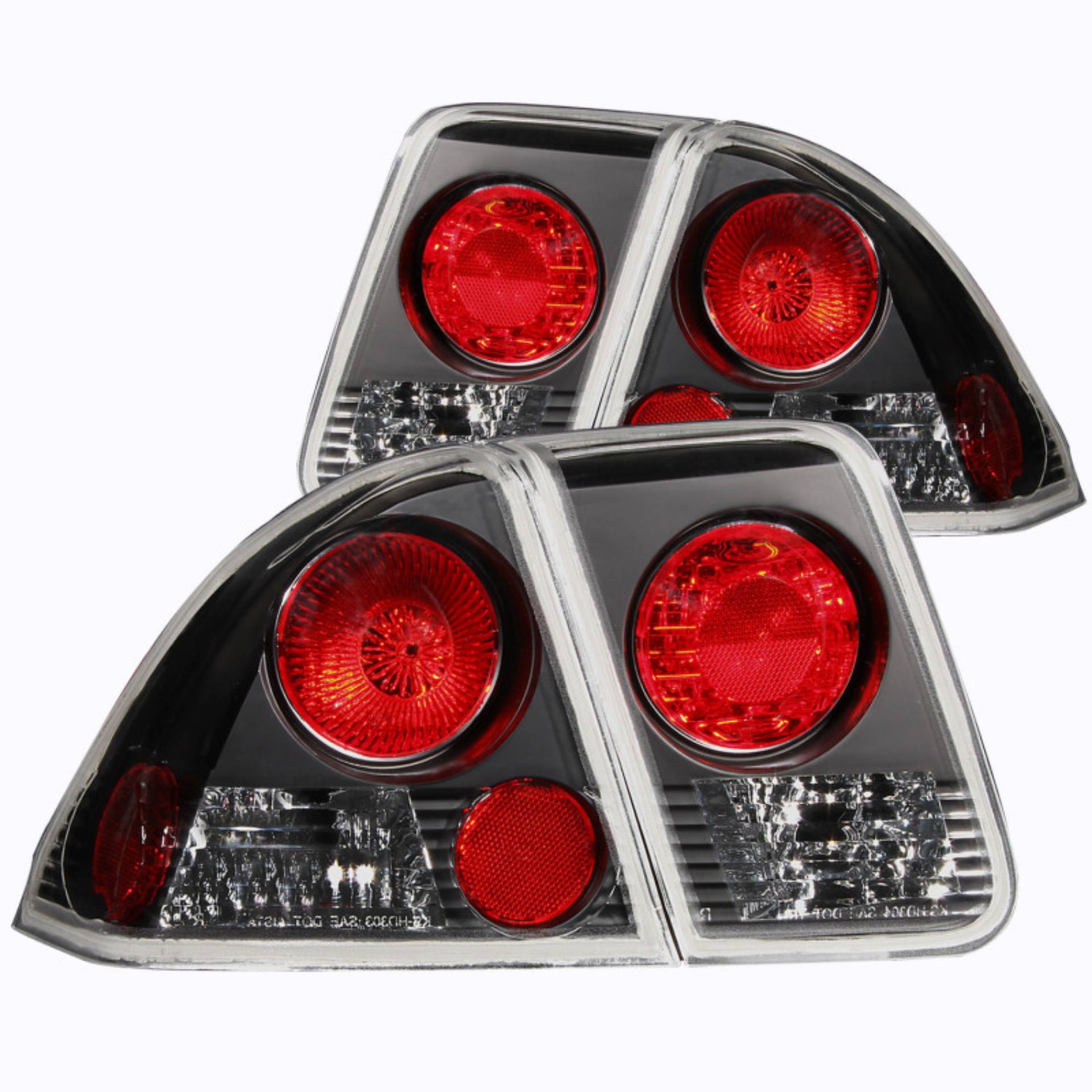 Picture of ANZO 2001-2004 Honda Civic Taillights Black