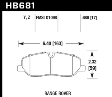Picture of Hawk 05-09 Range Rover LR3 D1098 Performance Ceramic Street Front Brake Pads