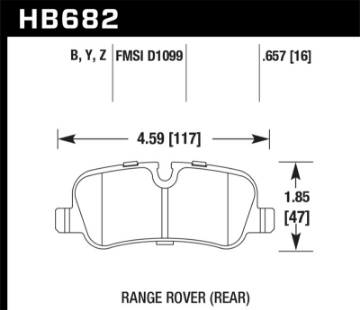 Picture of Hawk 05-09 Range Rover LR3 D1099 Performance Ceramic Street Rear Brake Pads