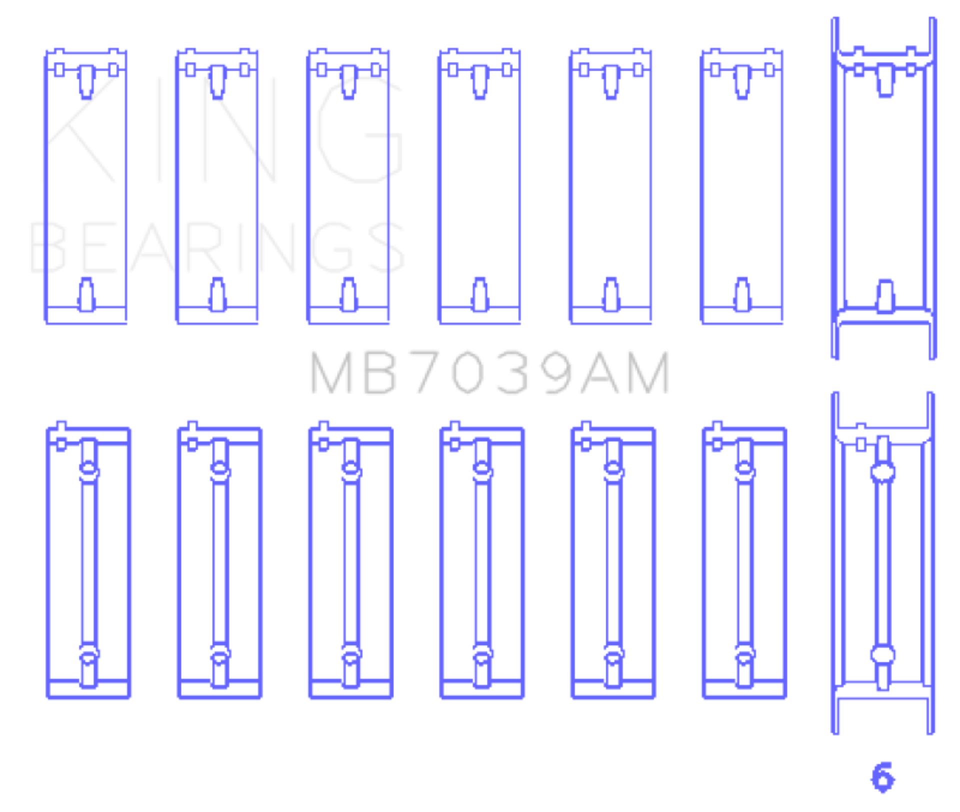 Picture of King Engine Bearings BMW M51-M57 Main Bearing Set - Size STD