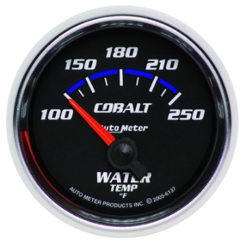 Picture of Autometer Cobalt 52-4mm 100-250 deg- F Short Sweep Electronic Water Temperature Gauge
