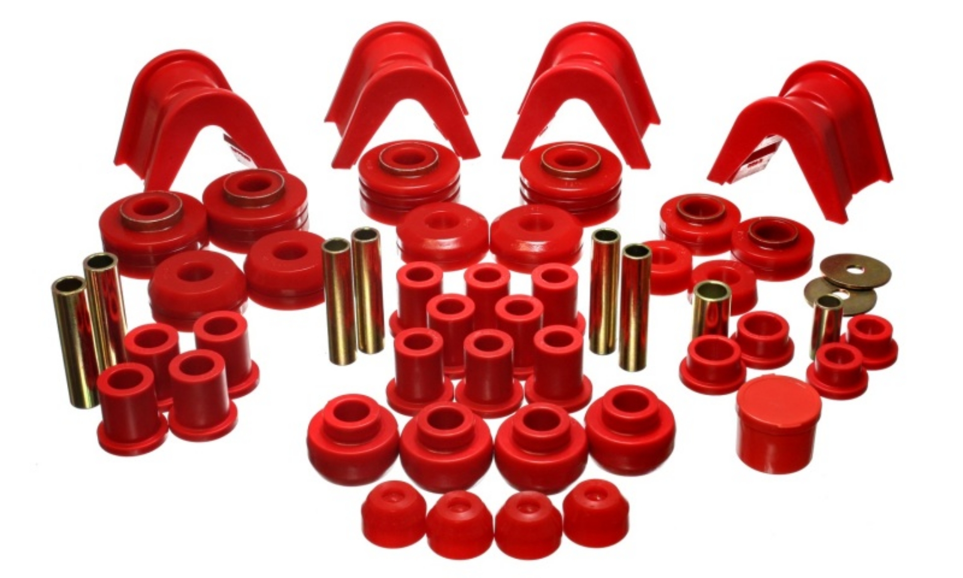 Picture of Energy Suspension 73-79 Ford F-150 Pickup w- 2 Degree C-Bushing Red Hyper-Flex Master Bushing Set