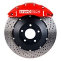 Picture of StopTech BBK 01-07 BMW M3 E46 Front w- Red ST-60 Calipers 355x32 Drilled Rotors Pads and SS Lines