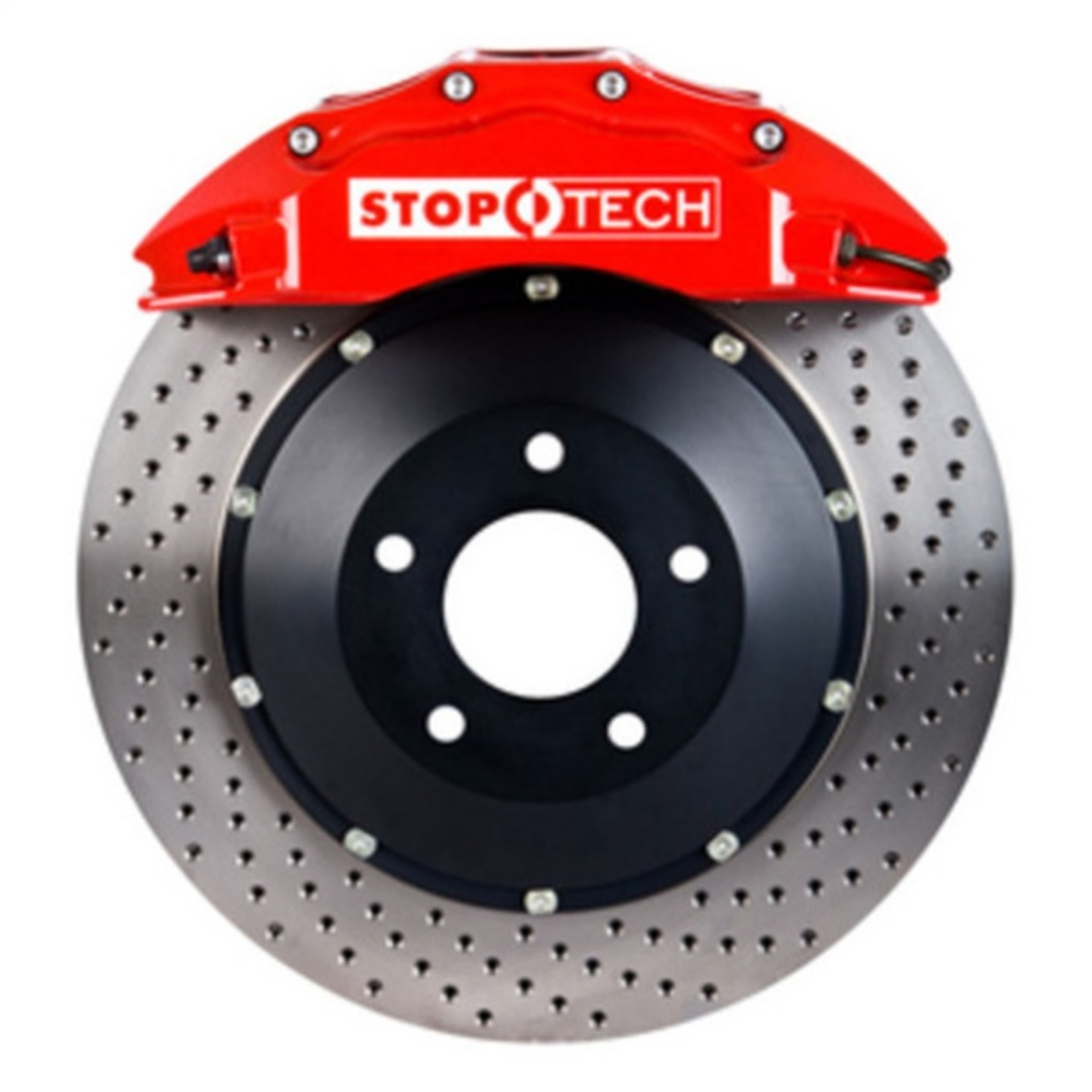 Picture of StopTech BBK 01-07 BMW M3 E46 Front w- Red ST-60 Calipers 355x32 Drilled Rotors Pads and SS Lines