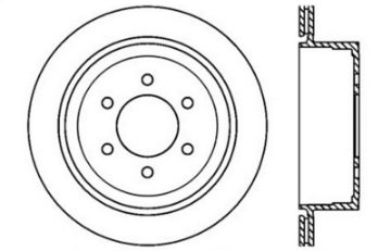 Picture of StopTech 04-09 Ford F150 - 06-08 Lincoln Mark LT Rear Left Slotted & Drilled Rotor