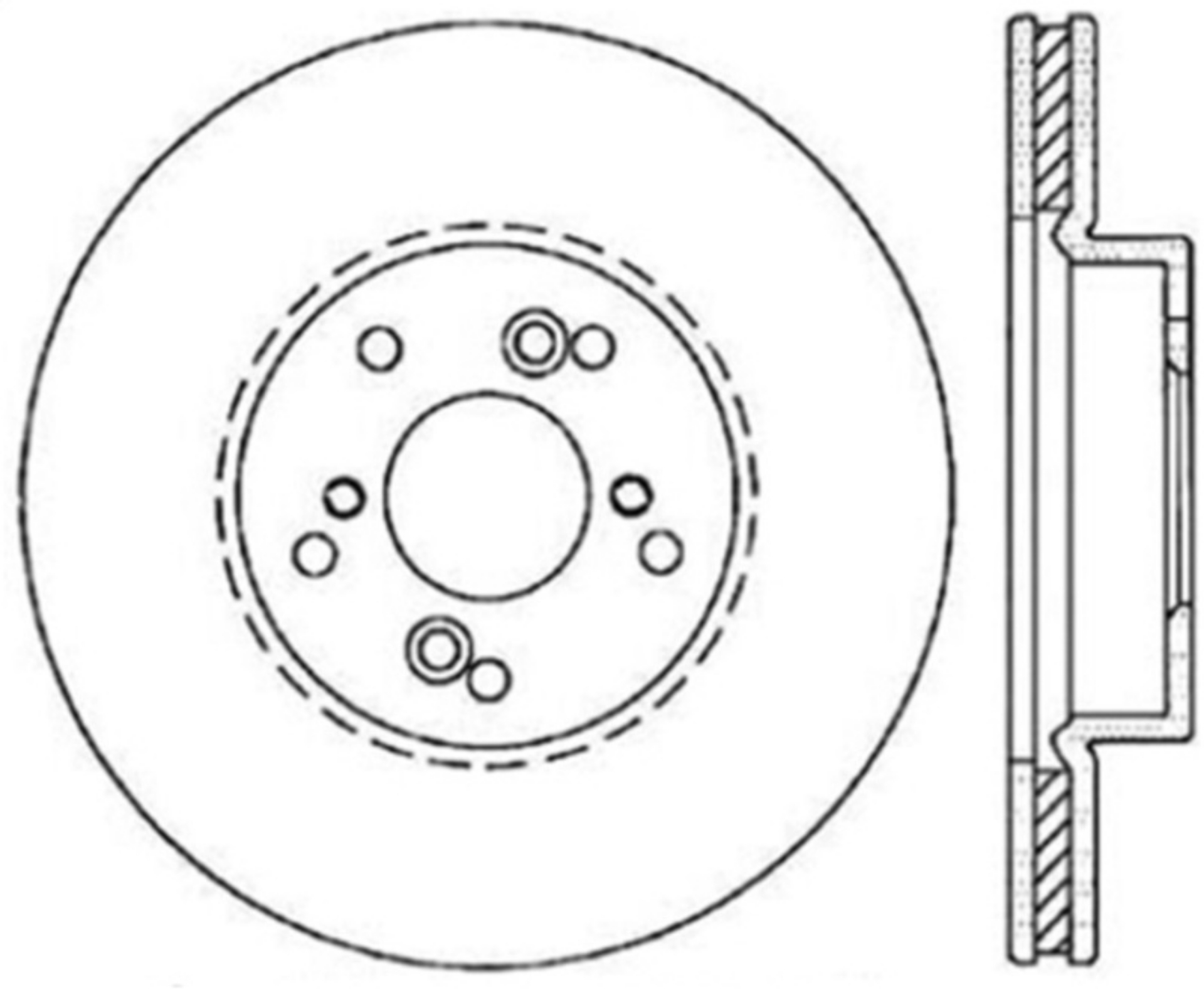 Picture of StopTech Power Slot 99-08 Acura TL STD Caliber - 01-03 CL - 04-10 TSX Front Left Slotted Rotor