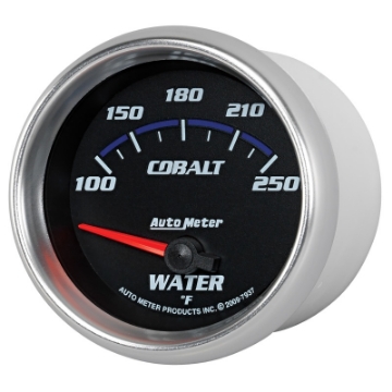 Picture of Autometer Cobalt 66mm 100-250 Degree F Electric Water Temperature Gauge