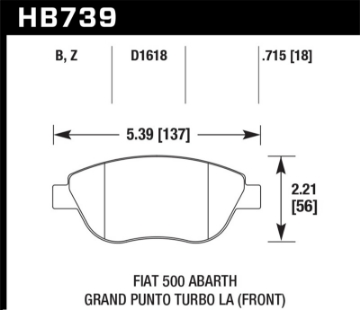 Picture of Hawk 2013 Fiat 500 Abarth Front PC Street Brake Pads