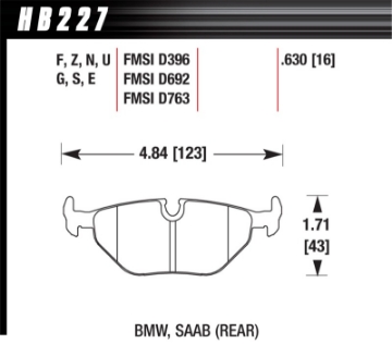 Picture of Hawk 92-95 BMW 325is DTC-50 Race Rear Brake Pads
