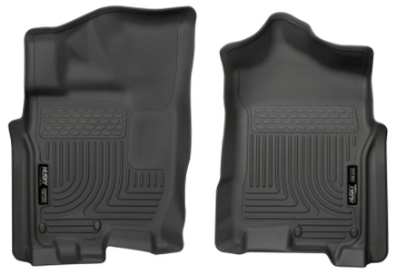 Picture of Husky Liners 2016 Nissan Titan XD Crew Cab WeatherBeater Front Row Black Floor Liners