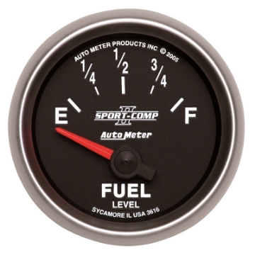 Picture of Autometer Sport-Comp II 52mm 240-33 ohms Short Sweep Electronic Fuel Level Gauge