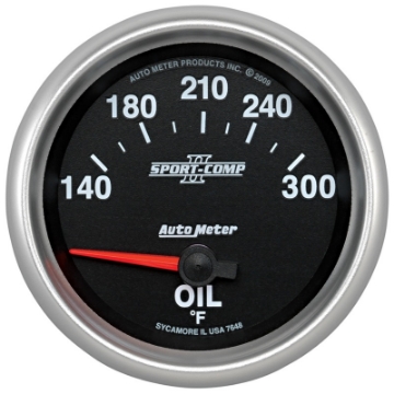 Picture of Autometer Sport-Comp II 140-340 Deg F Short Sweep Electronic Oil Temperature Gauge