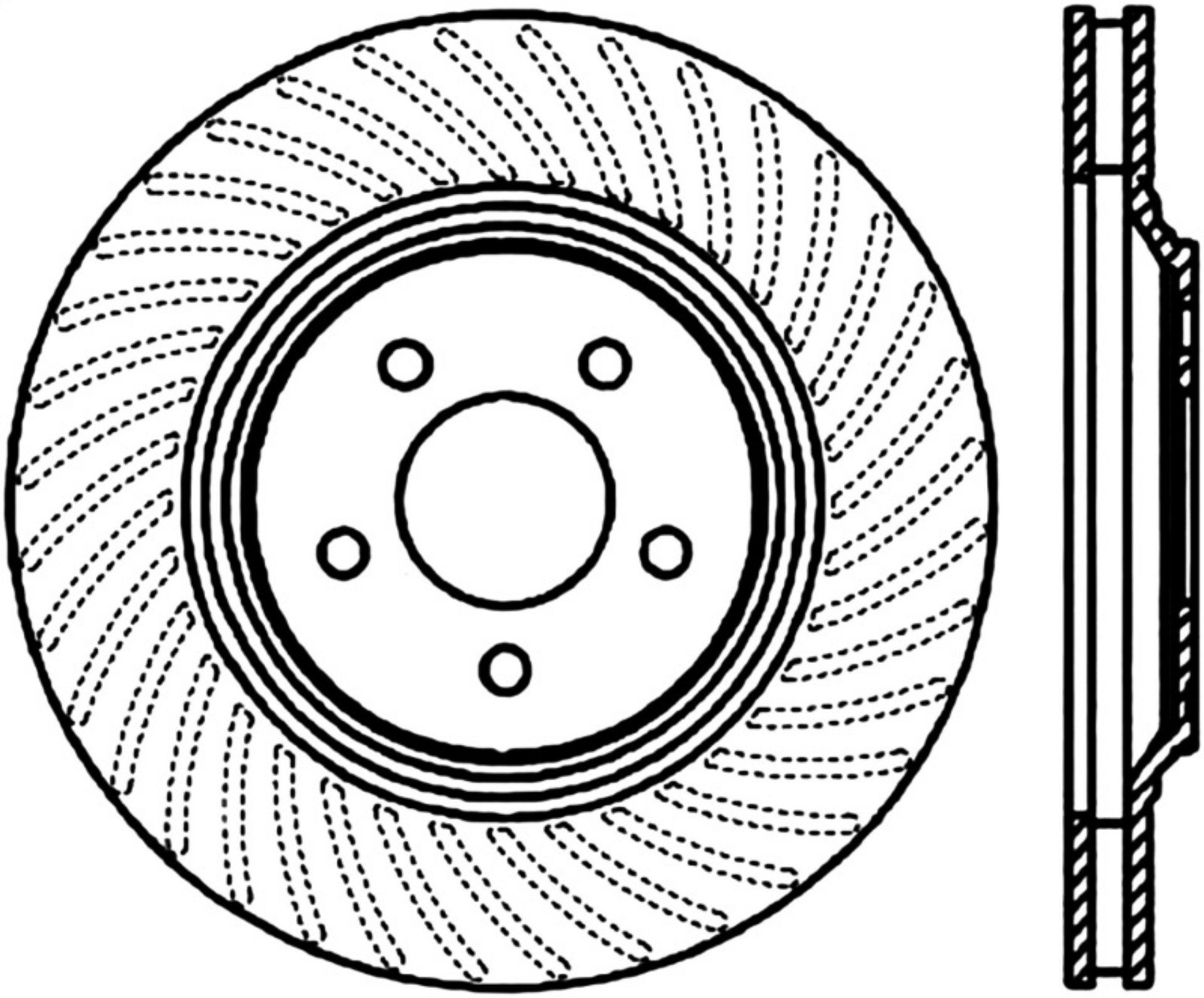 Picture of StopTech Power Slot 94-04 Ford Mustang Front Right Slotted CRYO Rotor