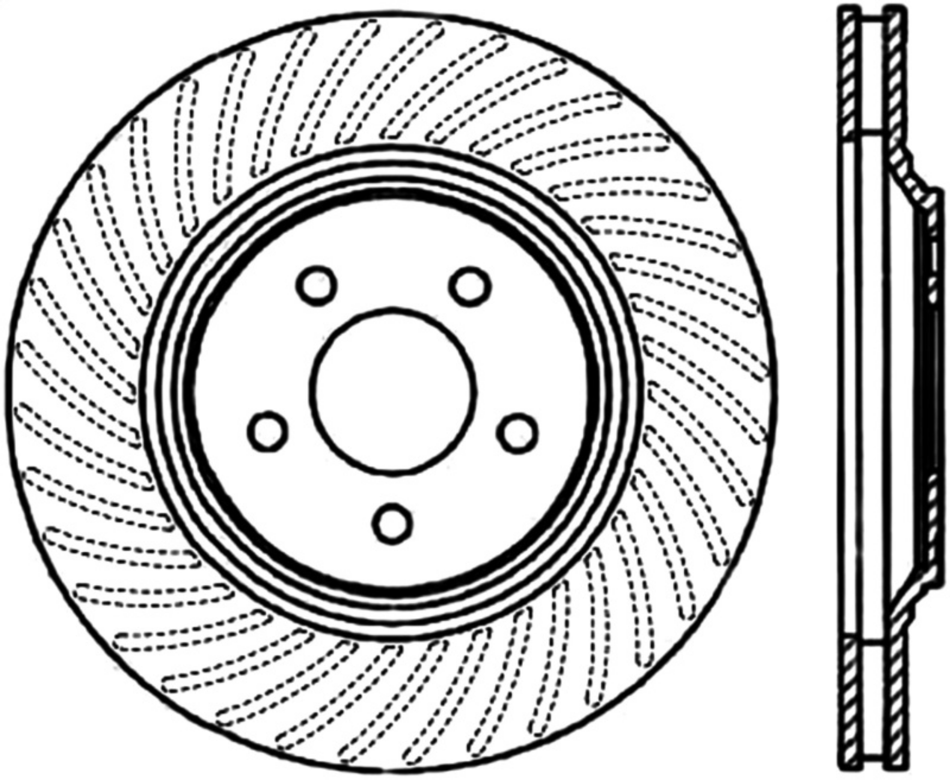Picture of StopTech Power Slot 94-04 Ford Mustang Front Left Slotted CRYO Rotor