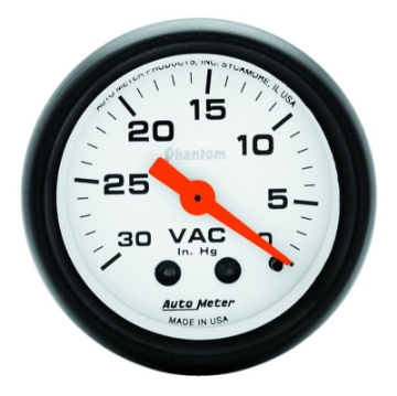 Picture of Autometer Phantom 52mm 30 in- HG- Mechanical Vacuum Gauge