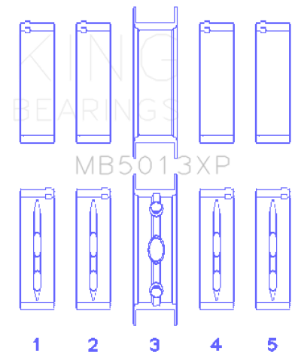 Picture of King Engine Bearings Chevy LS1-LS6-LS3 Performance Main Bearing Set - Size STD